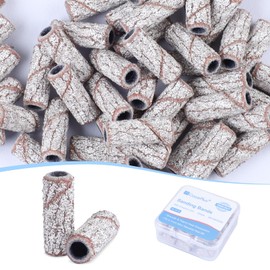 GazePlus 50 Pcs 3.1mm Small Sanding Bands for Nail Drills White Disposable Small Sanding Bands 80 Grit Nail Sanding Bands for Nail Drill Set Acrylic Nail Gel Manicure & Pedicure