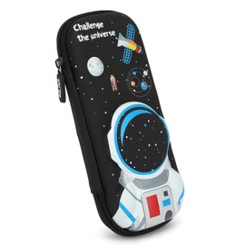 Pencil Case for Boys Girls 3D EVA Cartoon Large Capacity School Kids Teen Student Waterproof Pencil Pouch Organizer (Astronaut Black)