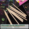 LNQ LUNIQI Pack of 30 Wooden Pens, Scratch Picture Pens