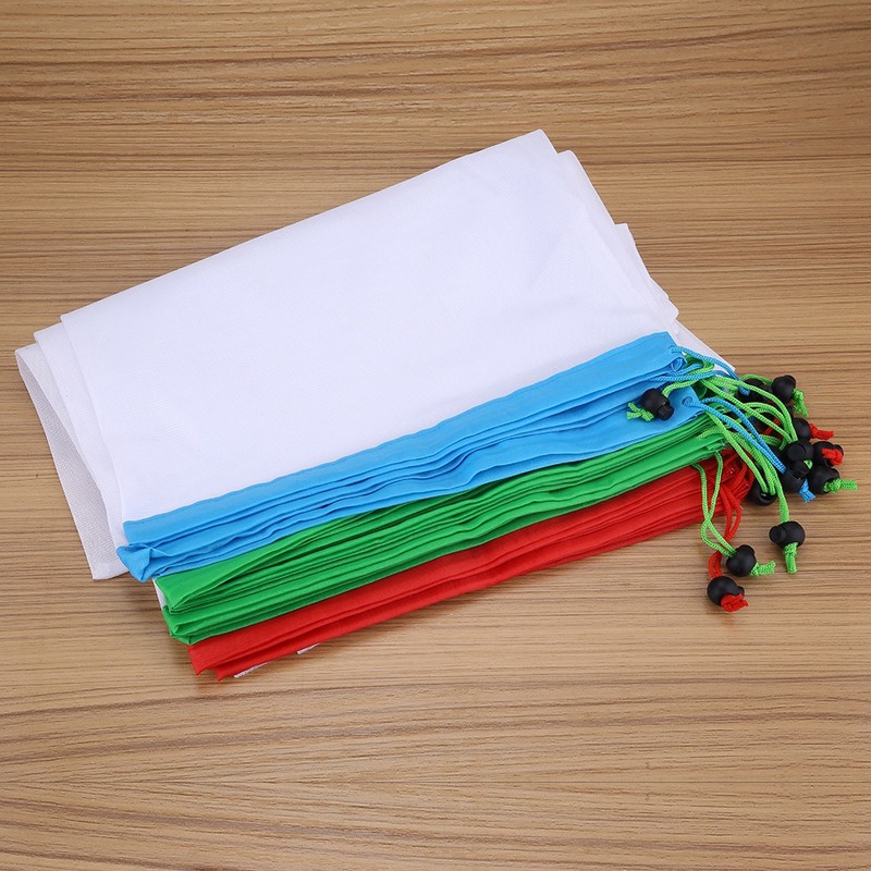 16Pcs Reusable Washable Vegetable Fruit Mesh Bags Storage Pouch with