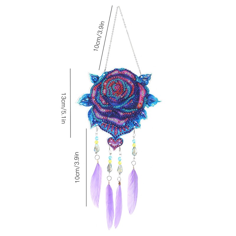 Diamond Painting Pendant DIY Rose Diamond Painting Window Hanging Decoration