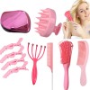 Cepillo Para Cabello Rizado Y Modelado Mujer Kit De Peines