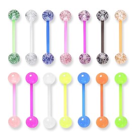 WUSJCOF 14er Zungenpiercing und Brustwarzenpiercing Ersatzkugel Chirurgenstahl