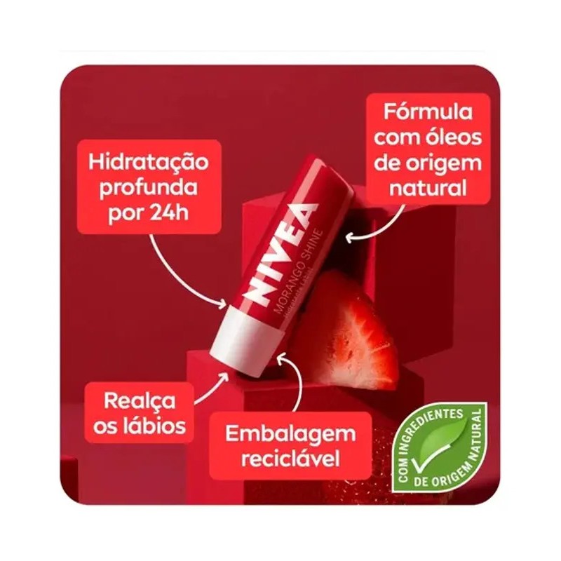 Set 2 Nivea Shine Protector Labialbalsamo Cherrystrawberry