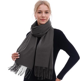 RIIQIICHY Women's Winter Scarves Scarves Winter Scarf Cuddly XXL Women's Scarf Pashmina Autumn Women Scarf with Fringes, darkgray