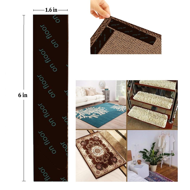 Rug Tape for Hardwood Floor 12 Pcs Carpet Tape Anti