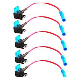 Coche Añadir un circuito Fusible Tap, Keenso Auto Adapter Blade Holder con 15A Blade Pack de 5(Standard)