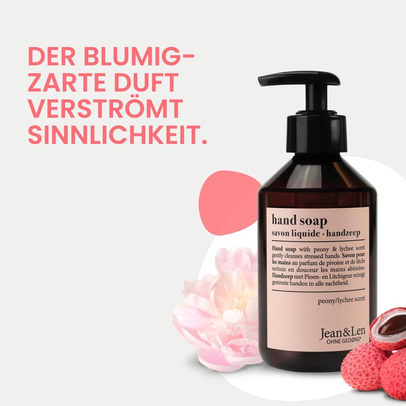 Jean & Len Hand Soap Peony & Lychee Vegan 250ml