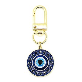 Jasimkiss Evil Eye Keychain Protection Charm for Women Men Car Key Ring Bag Purse Accessories Good Luck Amulet Jewelry (Blue)
