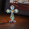 QFkris Colorful Crystal Cross Standing Decor