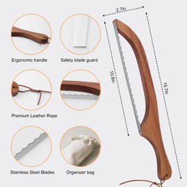 Jingsurn Sourdough Bread Knife,15.7" Sourdough Knife for Homemade Bread, Breadknives with Protective Cover and Storage Bag