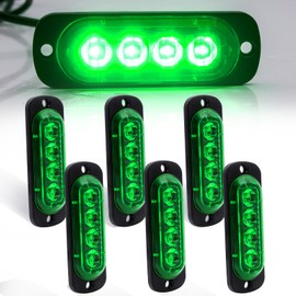 Oval Marker Lights,12V 24V 3” Side Clearance Light Aluminum Housing Surface Mount Front Rear Marker for Lorry Truck Car Bus Trailer Van Caravan Boat 6Pcs (Green)