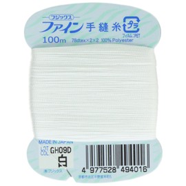 Fujix Fine #40 Hand Sewing Thread, 328.1 ft (100 m), col.401 White