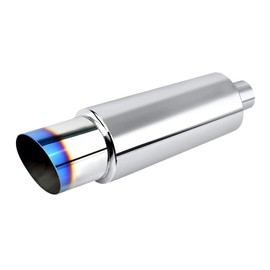 EVIL ENERGY Exhaust Muffler,Stainless Steel Exhaust Tip,Universal 14.6" Length (Burnt,2" Inlet 3" Outlet)