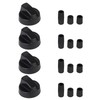 Bstinay 4 Pack Black Control Knobs with 12 Adapters Wide