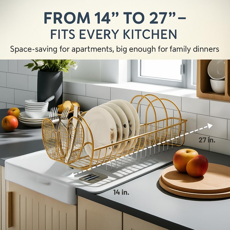 Jumbl Expandable Dish Drying Rack – Apple Decor Metal Dish