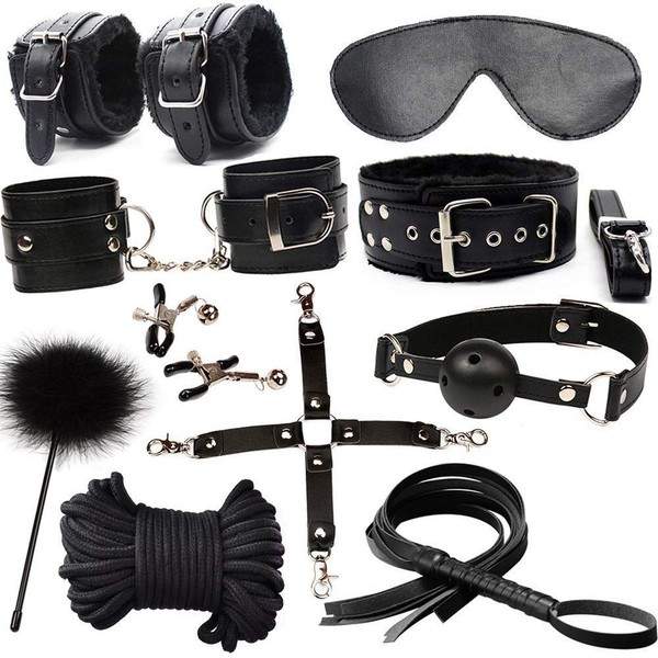 DanTanes 10 Pieces/Set of Plush Kit with Special Binding B-S-D-M in Black Nylon Leather