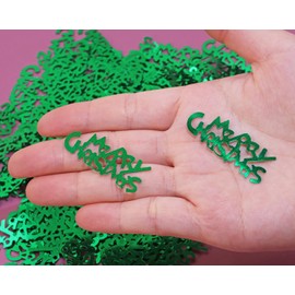 ONLYKXY New Year Table Confetti Glitter Table Decor Confetti Sprinkles Confetti Decoration for New Years Eve Party Confetti Foil Theme Thanks Giving Scatter Bless Confetti (Merry Christmas, Green)