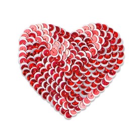 Expo International 2 3/8" x 2 1/4" Heart Starlight Sequin Patches/Appliques, Red Multi