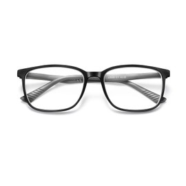 SOCTICK Blue Light Blocking Reading Glasses Men,Anti Eyestrain Lens Lightweight Frame Eyeglasses, Large Wide Readers for Men(Black,+2.0)