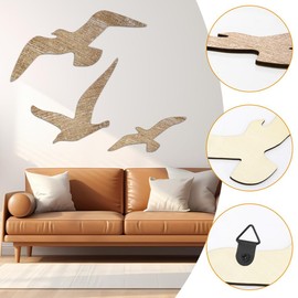 Gohytal Möwen Wanddeko 3er-Set In Maritime Holzoptik, Seemöwen Wanddekoration für Wohnzimmer, Schlafzimmer, Badezimmer, Flur, Ferienhaus, Holzfarbe