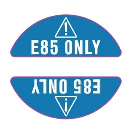 E85 Sticker for Gas Cap - for Fuel Caps on Fleet Vehicles, Trucks, Vans - Weather Resistant Stickers, Ultra Durable, Commercial Grade Decals by Fuel Stickers - USA Made (1 Pair)