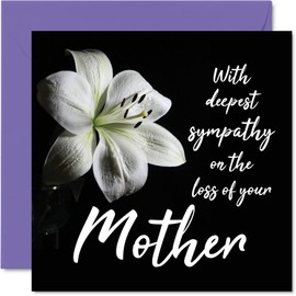 Stuff4 With Deepest Sympathy On The Loss Of Your Mother Sympathy Cards - Adult Sympathy Cards - 145mm x 145mm - Flower Sympathy Card