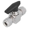 Ball Valve Straight Through 1/2in Thread Fluid Control Device Stainless