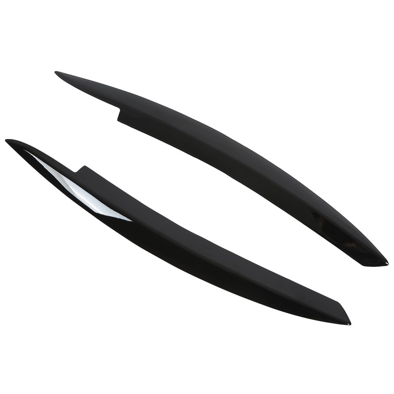 Pair Car Headlight Eyebrows Left Right Glossy Black Modification Replacement