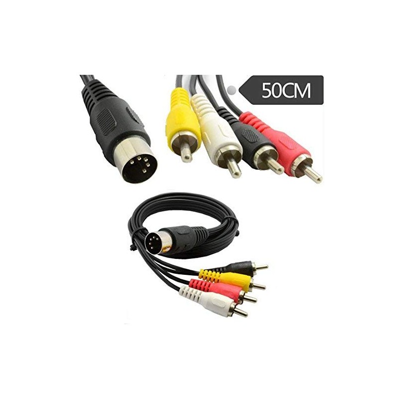 5 Needle Male DIN Plug to 4 x RCA Phono