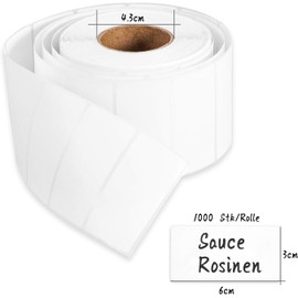 LECOKIT 1000 Etiketten selbstklebend (6x3cm Weiß)