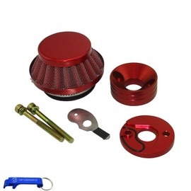 TC-Motor Red 44mm Air Filter Adapter Velocity Stack For 2 Stroke 33cc 43cc 49cc Big Foot Gas Scooter