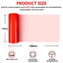 Smart Iron on for Cricut Joy, 14 x 200 cm Plotter Film, Textile, Smart Heat Transfer Vinyl, Flex Film Plotter Textiles for Iron-on, PU Plotter Film, Textile for Fabrics, T-Shirts, DIY Patterns