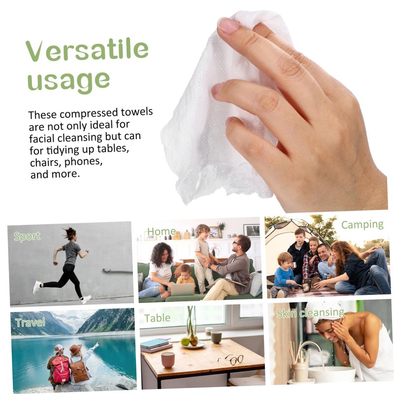 NOLITOY 100pcs Compressed Face Towels Portable Facial Cleansing Tablets Individually