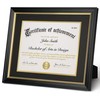 FrameMind 8.5x11 Diploma Frame with Black over Gold Acid-free Mat