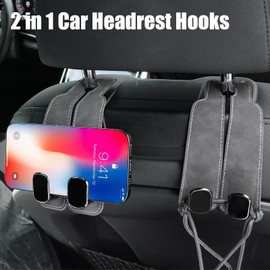 TXROMTZ Headrest hooks for car, Car hooks for headrest, Hooks for car seat headrest, handbag holder for car, car purse hooks, car hangers for seat,Car Headrest Hooks for Handbags (Grey-4 Pack)