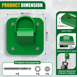 MooXHAI D Ring Anchor Plate l Concrete Plate Anchors for Concrete Walls,Ceilings,Columns l Steel D-Ring Reusable Anchor Plate