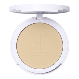 e.l.f. Camo Powder Foundation, Lightweight, Primer-Infused Buildable and Long-Lasting Medium-to-Full Coverage Foundation, Fair 140 W