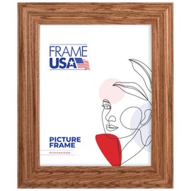 Frame USA 16x20 Picture Frame, Brown, Grande Series, Wall Hanging Frame with High Clarity Plexiglass