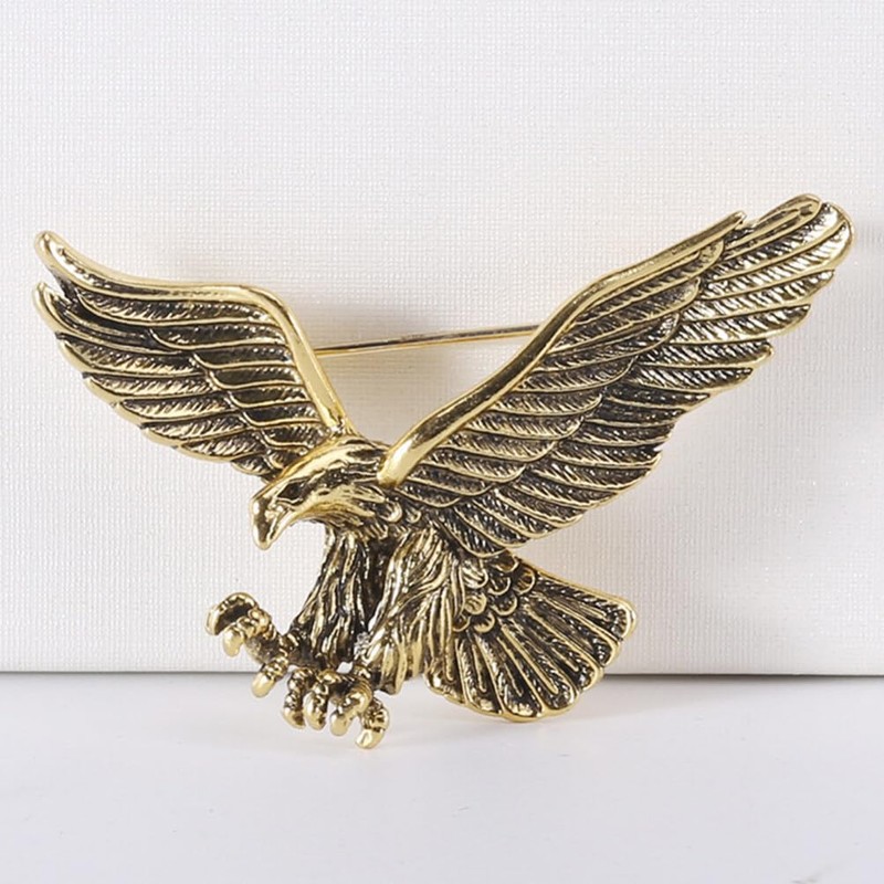 DEARMAMY Vintage Hawk Brooch Pin for Men Women, 2Pcs 4th