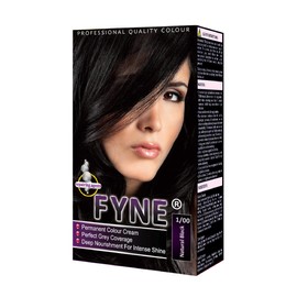 FYNE Natural Black Permanent Hair Dye for Women - Home Hair Color Cream with Built-in Conditioner - Gentle, Long-Lasting, Easy to Use, Suitable for All Hair Types-Achieve Salon-Quality Results at Home
