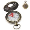 Compasses,Hiking Compass,Brass Compass,Retro Hollow Pattern Compass with Luminous Light，Shockproof Waterproof