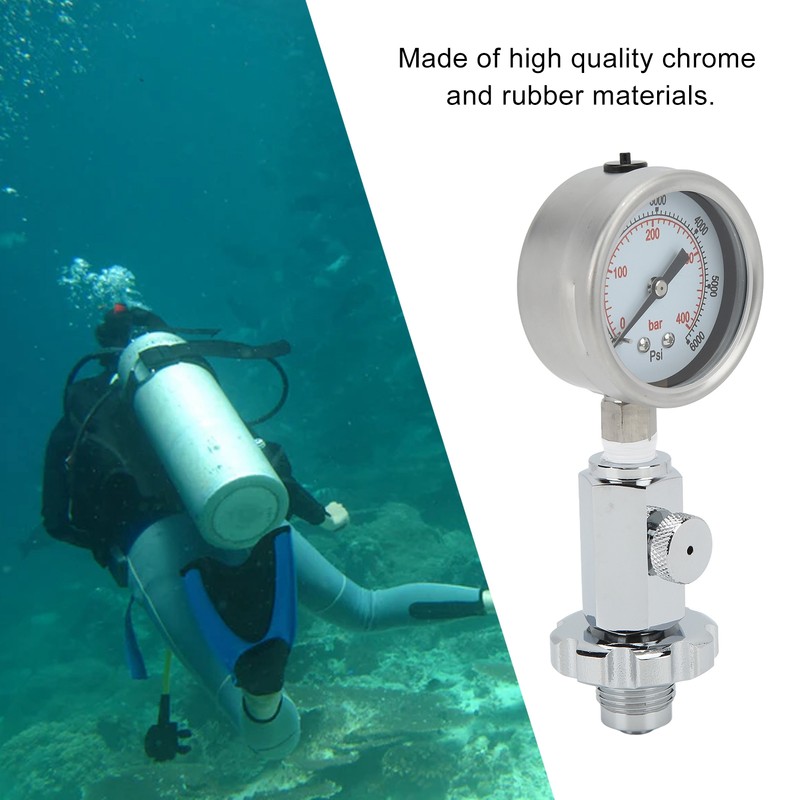 Scuba Diving Air Tank Pressure Testing Checker with 0‑400 Bar