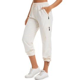 Women's Hiking Cargo Pants Quick Dry UPF50+ Outdoor Pants for Women Fishing Safari Travel Pants with Pockets,6608,Light Beige,XL