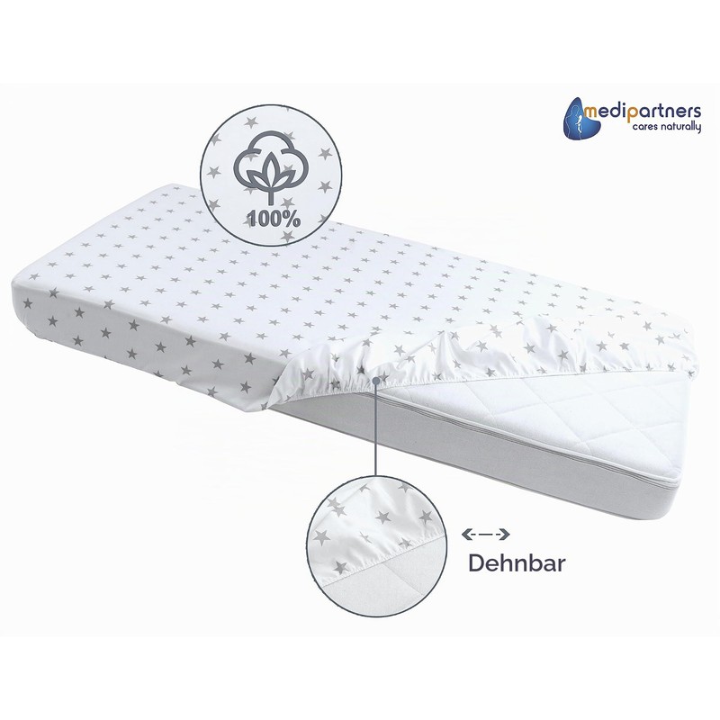 Medi Partners Fitted Sheet 60 x 120 cm, 3-Pack Baby