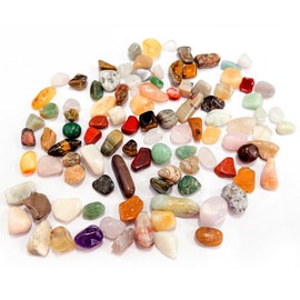 Hurifeng Natürliche Trommelsteine Mix | Bunte Edelsteine Für Kinder & Dekoration | 200G Kunststeine Zum Spielen, Schatzsuche Und Handwerk | Variabel Grosse (1-1,5 Cm)