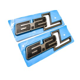 2pcs 6.2 Liter Emblems Side Fender 3D Decals Badge Replacement for F-150 Raptor 6.2 Liter F150