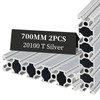 GOORY 2pcs Aluminum Extrusion 20100 27.56"(700mm) T Slot European Standard