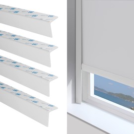 ZSTARR PVC Light Blockers Blackout Light Blockers Side Tracks for Window Shades and Blinds Side Tracks for Blackout Shades Easy to Install Light Blocking Strips for Bedroom (White,79",4pcs)