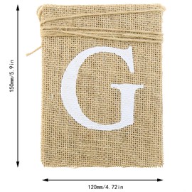 ZZHXSM Gift Banner Retro Burlap Pennant for Wedding Party, Bridal Shower, Bachelor Birthday Party (White)